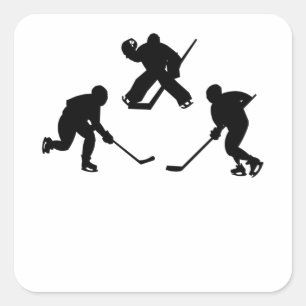Eishockeyschläger-Silhouette cooles Sportgeschenk Quadratischer Aufkleber