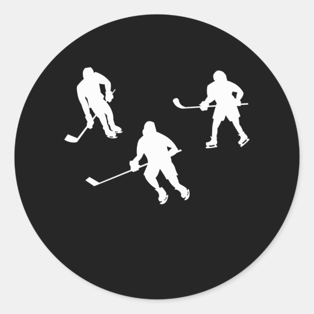 Eishockeyschläger-Silhouette cooles Sportgeschenk Runder Aufkleber (Vorderseite)