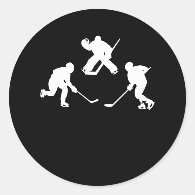 Eishockeyschläger-Silhouette cooles Sportgeschenk Runder Aufkleber (Vorderseite)
