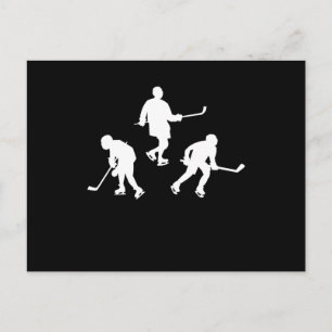 Eishockeyschläger-Spieler-Silhouette cooles Sportg Postkarte