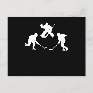 Eishockeyschläger-Spieler-Silhouette cooles Sportg Postkarte