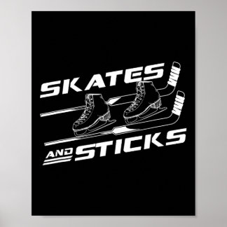 Eishockeyschläger und Eishockeyschläger und Eishoc Poster