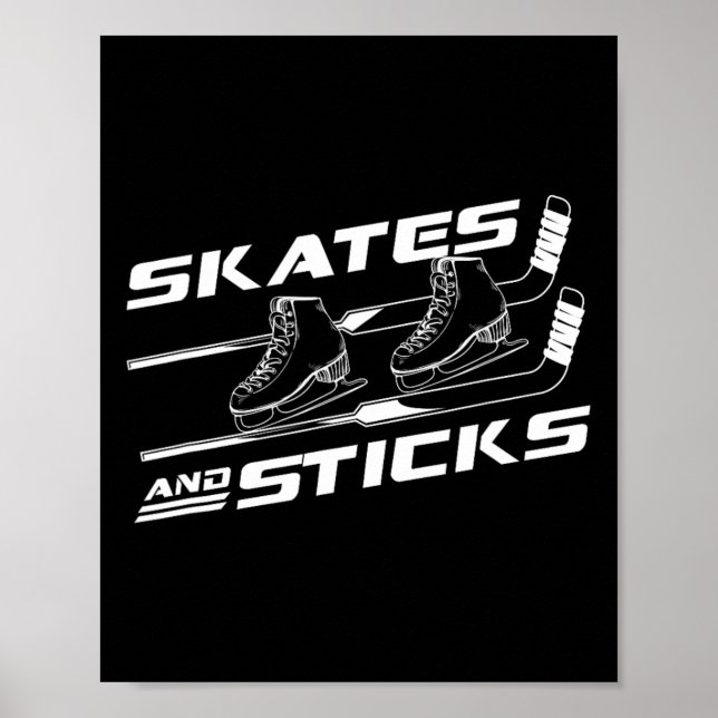 Eishockeyschläger und Eishockeyschläger und Eishoc Poster (Vorne)