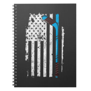 Eishockeyschläger US-amerikanische Flagge Notizblock