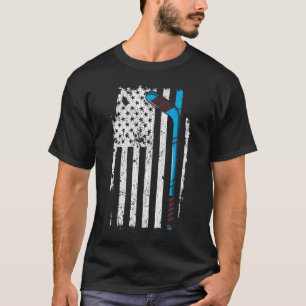Eishockeyschläger US-amerikanische Flagge T-Shirt