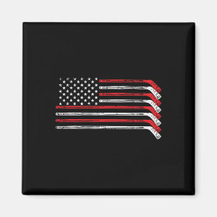 Eishockeyschläger Us Flagge Patriotischer Spieler Magnet