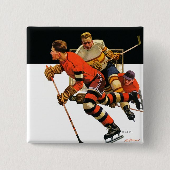 Eishockeyspiel Button (Vorderseite)