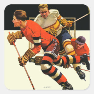 Eishockeyspiel Quadratischer Aufkleber