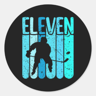 Eishockeyspieler 11. Geburtstag Jungen Eishockey Runder Aufkleber