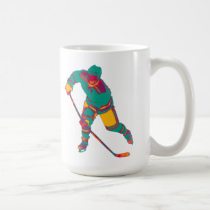 Eishockeyspieler(aquamarin), personalisierte Umarm Tasse