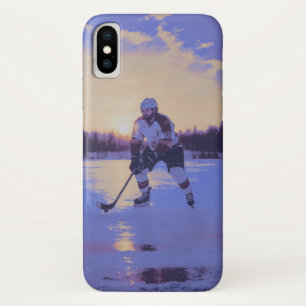 Eishockeyspieler bei Sonnenaufgang Case-Mate iPhone Hülle