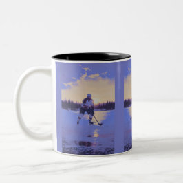 Eishockeyspieler bei Sunrise Zweifarbige Tasse