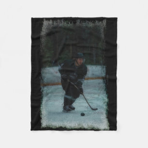 Eishockeyspieler beim Aufwärmen Fleecedecke
