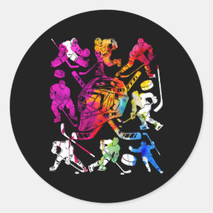 Eishockeyspieler Cool Eishockey Runder Aufkleber
