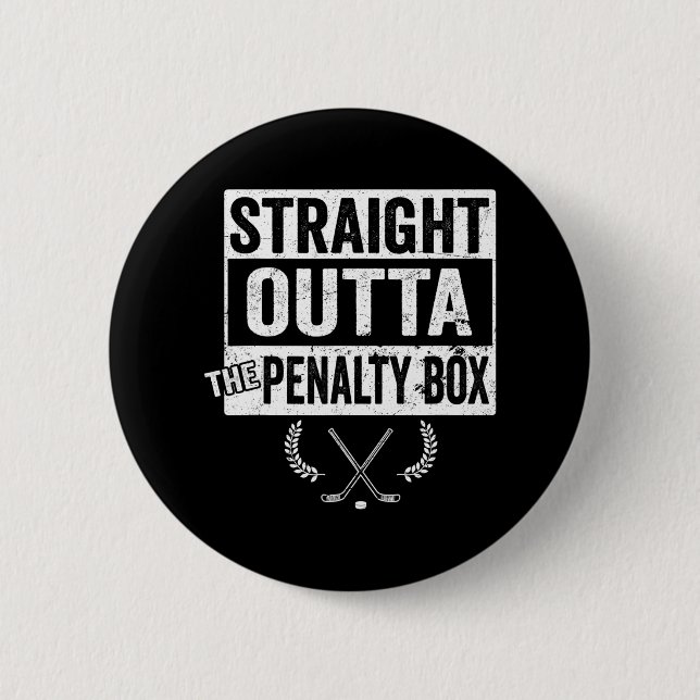 Eishockeyspieler direkt über der Bühne Button (Vorderseite)