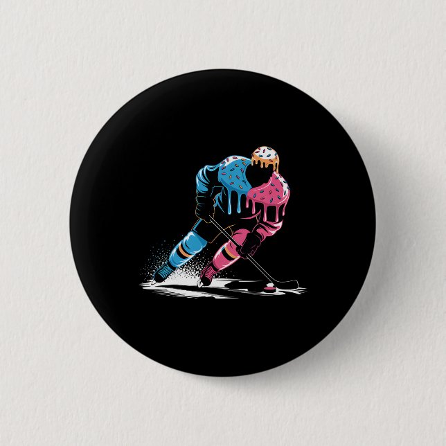 Eishockeyspieler Drip Jungen Kinder Mädchen Jugend Button (Vorderseite)