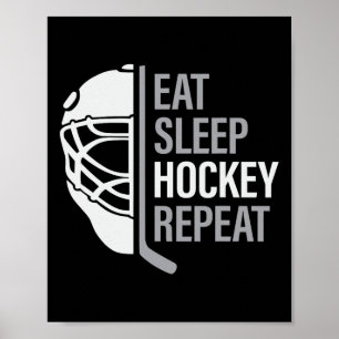 Eishockeyspieler Eat Sleep Hockey Repeat Männer Un Poster