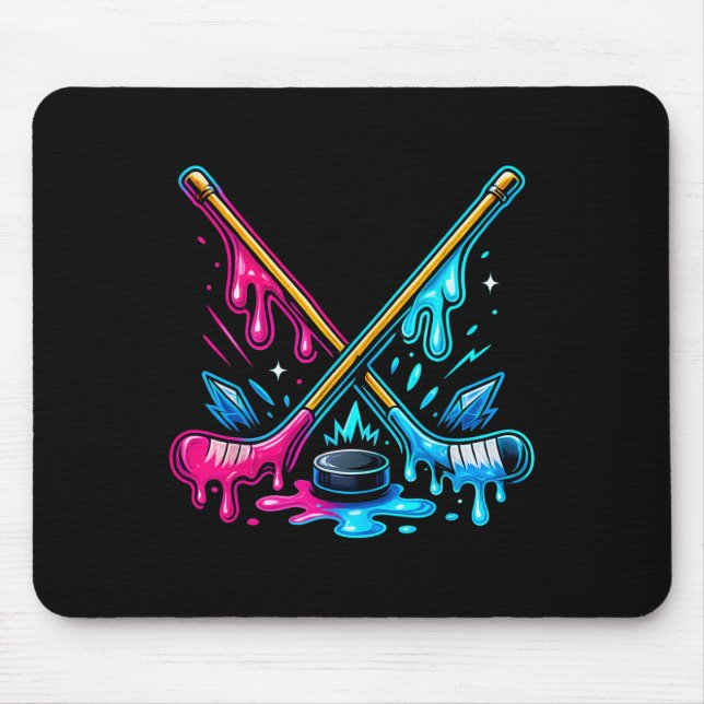 Eishockeyspieler Eiscreme-Tropfen Jugend Jungen un Mousepad (Vorne)