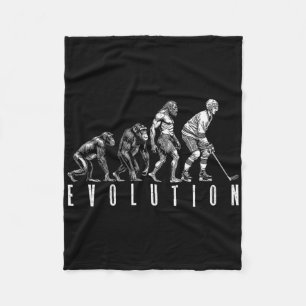 Eishockeyspieler Evolution Lustiger Affe Höhlenmen Fleecedecke