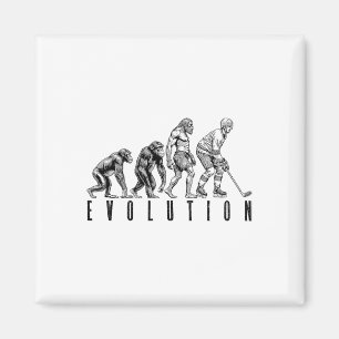 Eishockeyspieler Evolution Lustiger Mann Affe Höhl Magnet