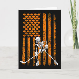 Eishockeyspieler Fan Geschenk Skelett Halloween-Sh Karte