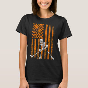 Eishockeyspieler Fan Geschenk Skelett Halloween-Sh T-Shirt