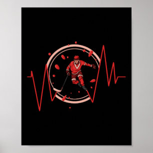 Eishockeyspieler Herzschlag Wintersport Poster