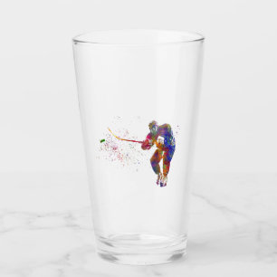 Eishockeyspieler in Aquarell Glas