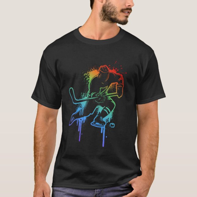 Eishockeyspieler Kinder Männer T-Shirt (Vorderseite)