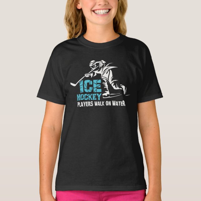 Eishockeyspieler laufen auf Wasser T-Shirt (Vorderseite)