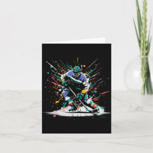 Eishockeyspieler Paint Splatter Art Srts Männer Ju Karte