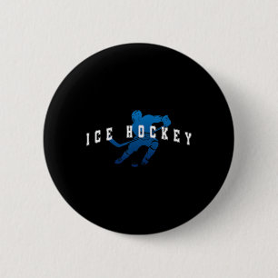 Eishockeyspieler Team Blau Universitäts-Text Button