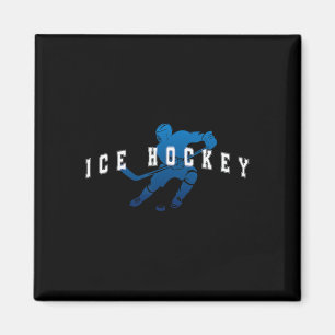 Eishockeyspieler Team Blau Universitäts-Text Magnet