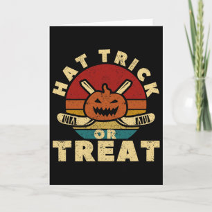 Eishockeyspieler Trainer Halloween-Kürbiskappe Tri Karte