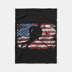 Eishockeyspieler USA Amerikanische Flagge 4. Juli Fleecedecke