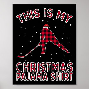 Eishockeyspieler Weihnachts-Pyjama Lustiges Xmas G Poster