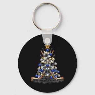 Eishockeyspieler Weihnachtsbaum Lichter Xmas Lusti Schlüsselanhänger