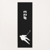 Eishockeyspieler Yoga Mat Black and White 