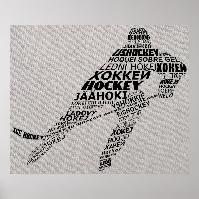 Eishockeysprachen Textkunst Poster (Vorne)