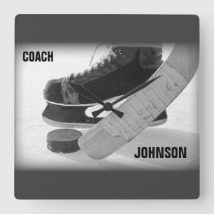 Eishockeytrainer Danke Quadratische Wanduhr