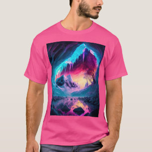Eishöhle mit Aurora Borealis in der Arktis und Ma T-Shirt
