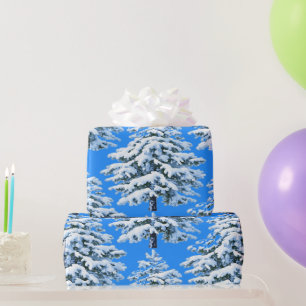 Eisige Baumträume Schneewald Geschenkpapier