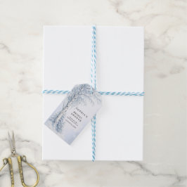 Eisige Birkenbaum-Hochzeitsdusche-Geschenkanhänger Geschenkanhänger