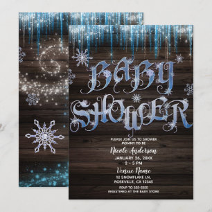 Eisige Eiszapfen Winter-Wunderland-Babyparty Einladung