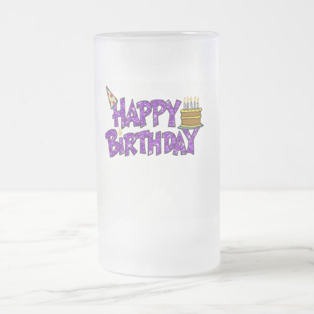 Eisige Geburtstags-Tasse Mattglas Bierglas (Mittel)
