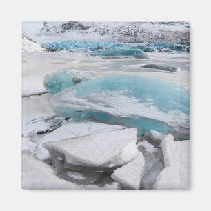 Eisige Gletscherformationen im Winter Magnet