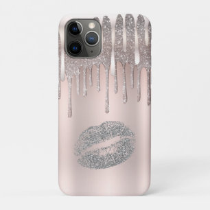 Eisige Pinke Silber Lippen Diamant Glitter Funkeln Case-Mate iPhone Hülle