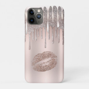 Eisige Pinke Silber Lippen Diamant Glitter Funkeln Case-Mate iPhone Hülle