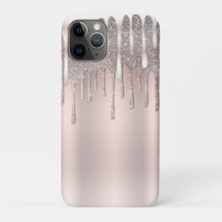 Eisige Rosa Roségold Diamant Glitter Funkeln Tropf