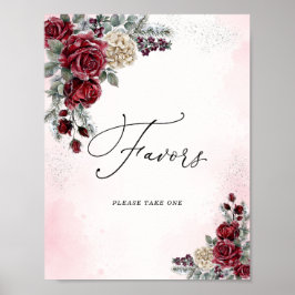 Eisige Rosen Winter Brautparty Geschenke Schild